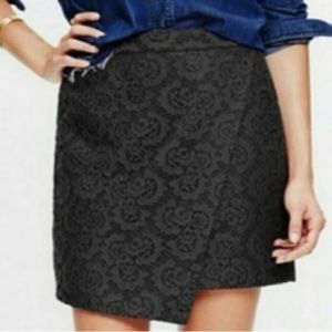 Madewell Black Lace Faux Wrap Skirt, Sz 6
